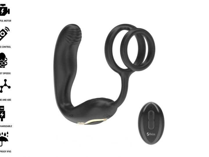 IBIZA – WIGGLE PLUG ANAL ROTADOR CONTROL REMOTO CON VIBRO-PERINEO Y ANILLAS POTENCIADORAS DE PENE