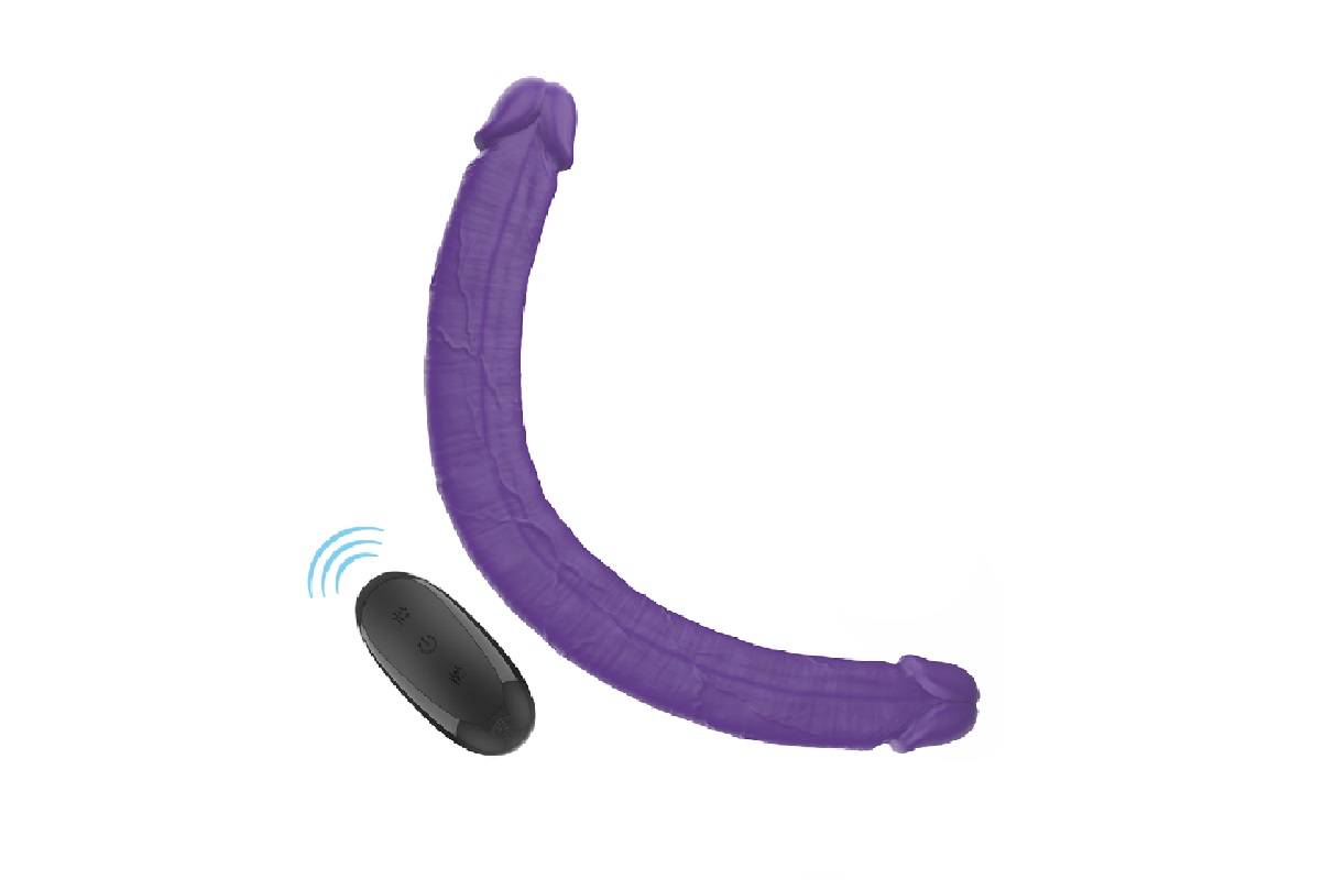 INTENSE – GUNTER DILDO DOBLE VIBRADOR 40 CM MORADO CONTROL REMOTO